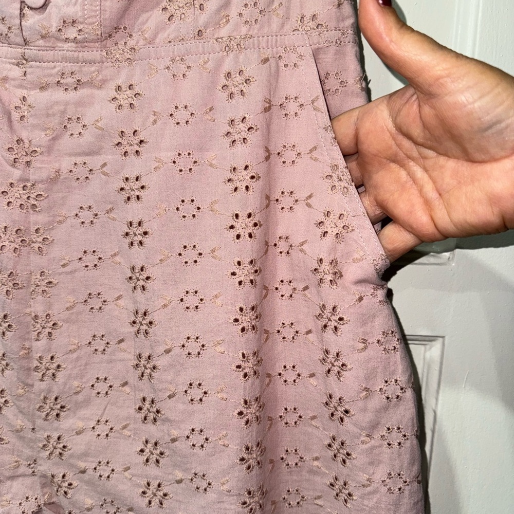 Pink Ruffled Eyelet Romper - Picture 3 of 6